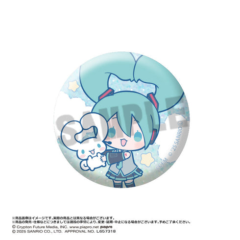 『初音ミク×シナモロール』トレーディンググリッター缶バッジ【BOX】
